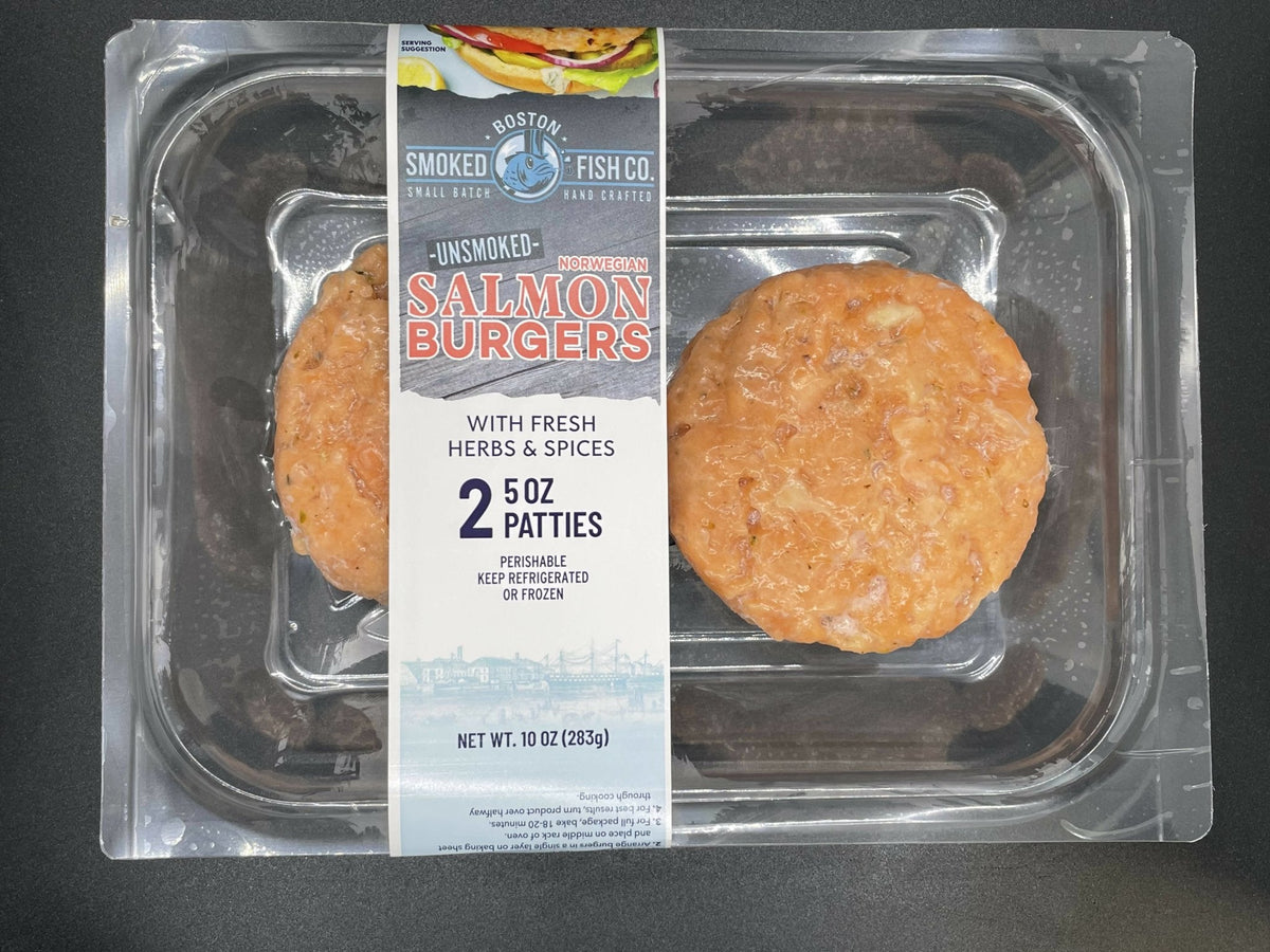 Signature Lachs Burger Retail Packung (Norwegischer Lachs) – 8 x 10 oz