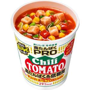 NISSIN Cup Nudeln pro hohe Proteine & zuckerarme Chilitomate x 12 Packungen Japan – tokyo sakura Mall – 79g