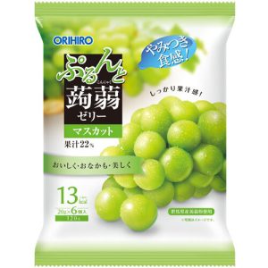 Orihiro-Purunto Konnyaku Gelee, Muskatgeschmack, Konjak Früchte Gelees, x 6 St. – 20g