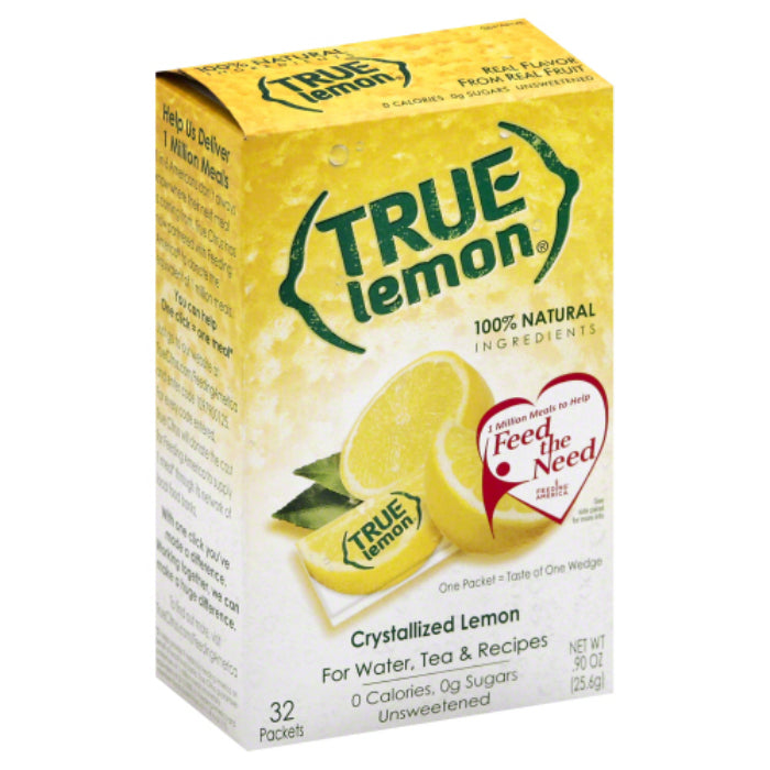 True Citrus – Kristallisierte Zitronenpackungen, 0,9 oz (32-Packung) – Packung mit 1 Stück