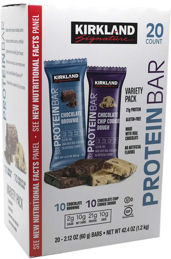 Kirkland Signature Proteinriegel Keks Dough und Schokolade Brownie, 20 Stück
