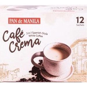 Pan de Manila – Cafe Crema – 3 in 1 Spanish Style weißer Kaffee (12 Beutel) – 30 g