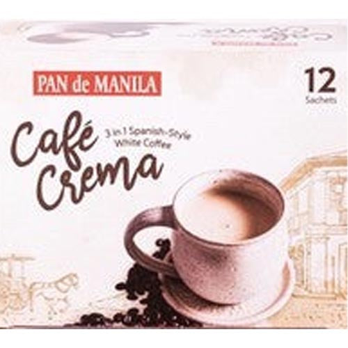 Pan de Manila – Cafe Crema – 3 in 1 Spanischer Weißer Kaffee (12 Beutel) – 30 G