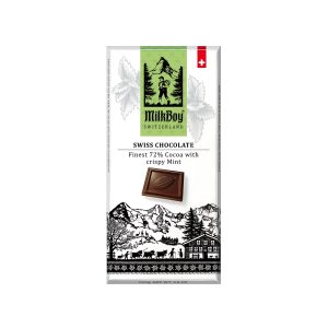 Milkboy dunkle Schokolade 72 % Kakao mit knuspriger Minze-Bar (Switzerland)