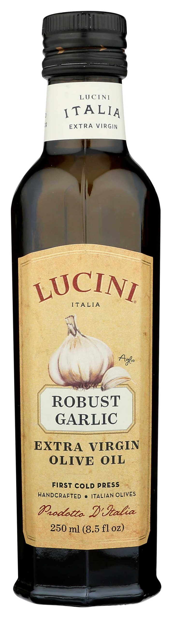 Lucini – Knoblauch infundiert Extra Natives Olivenöl, 250 ml – Packung mit 6 Stück