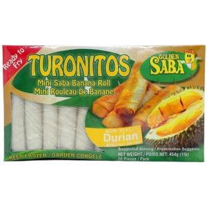 Golden Saba – Turonitos Mini Saba Bananenrolle – mit echtem Durian – 1 lb