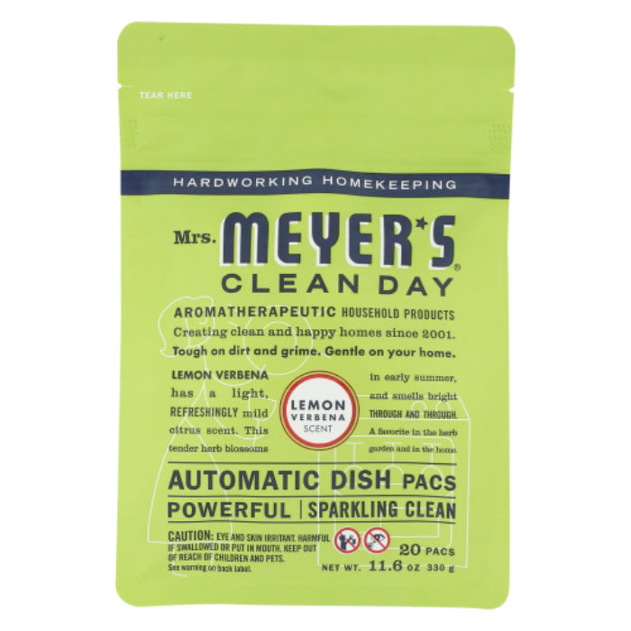 Frau Meyers Clean Day Auto Dish Packet Zitrone Verbena 12.7 Oz – Packung mit