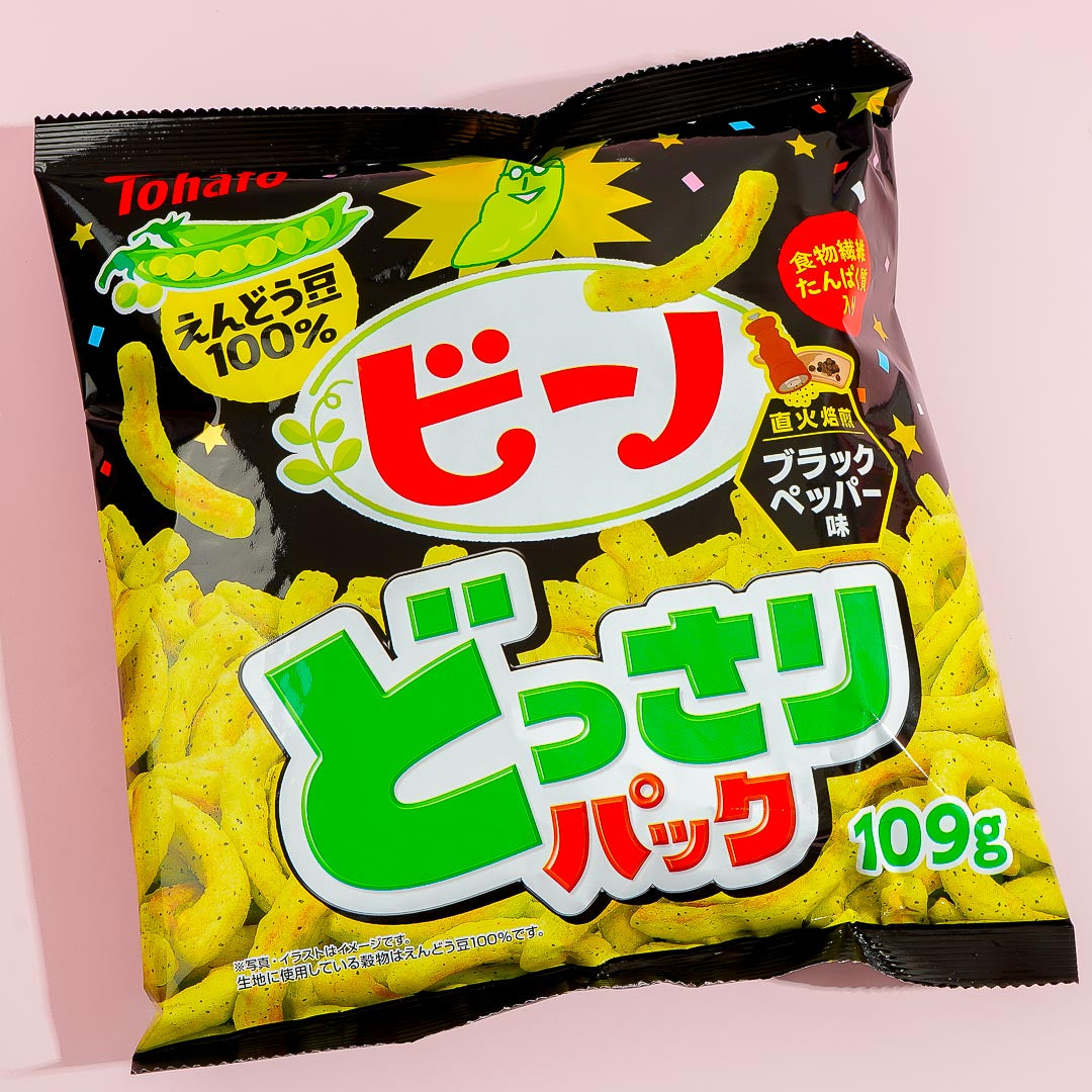 Tohato Beano Edamame Snacks groß Packung – Schwarzer Pfeffer