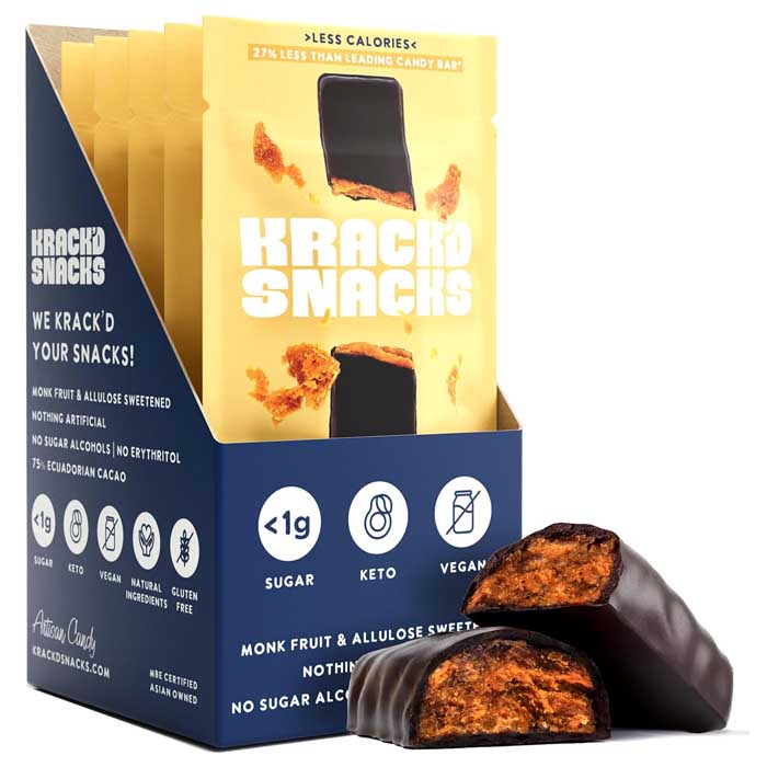 Leckere Krack'd Snacks Süßigkeiten Bars – Erdnussbutter & Aloha