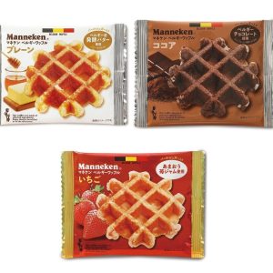 Manneken, Belgian Waffle, Butter, Schokolade & Erdbeere, Rosinenjapan
