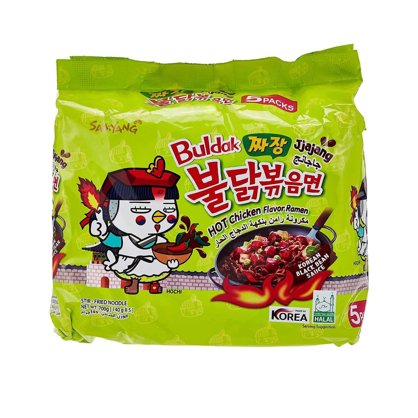 Samyang Buldak Jjajang Künstliche würzige Hühnchen Geschmack Stir-Fried Rame