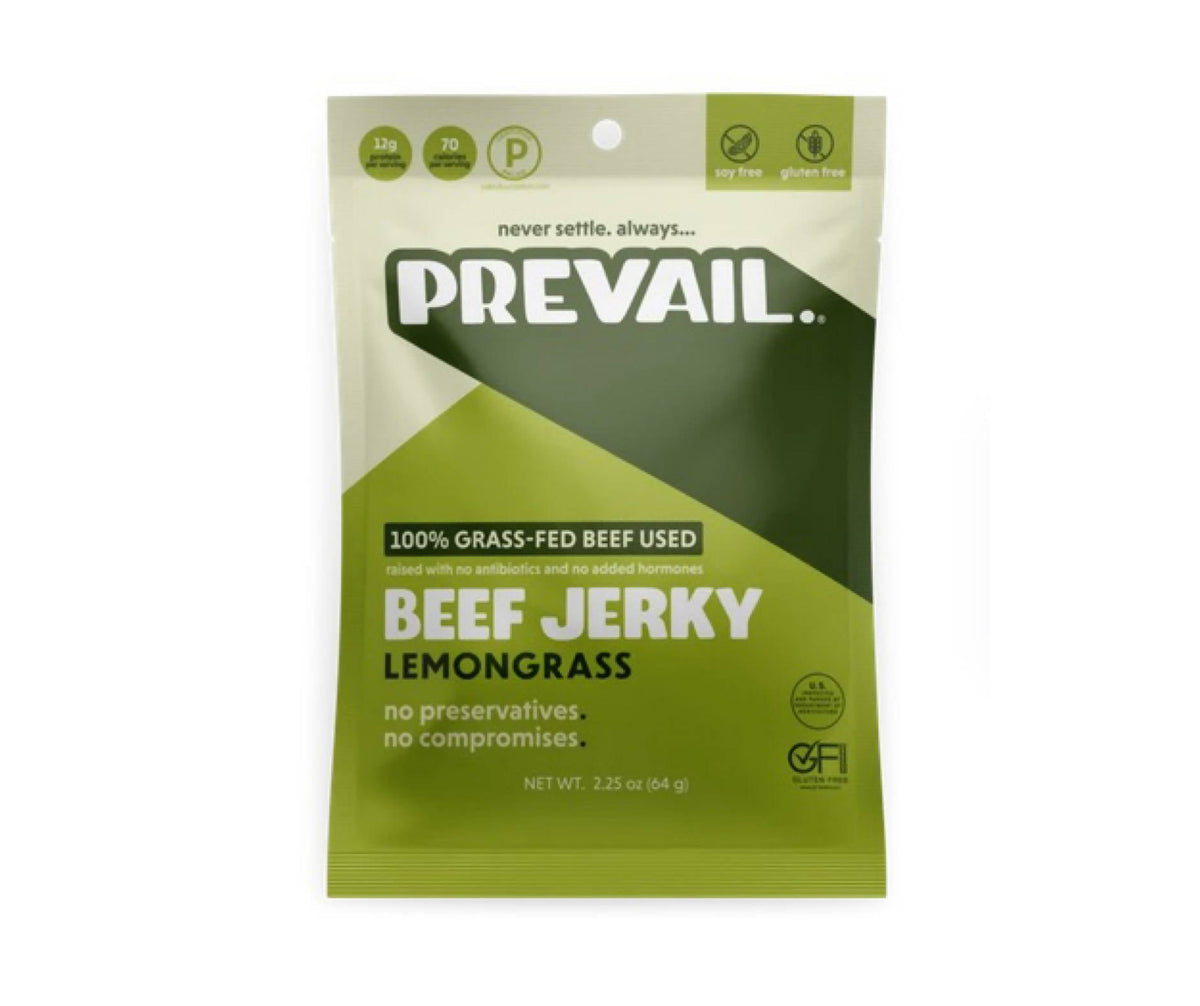 Prevail Jerky Zitronengras Rindfleisch Jerky, 100% Gras Fed – 8 Beutel x 2,25 oz