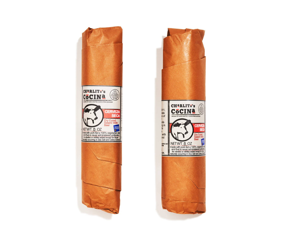 Charlito's Cocina Cerveza Seca – Getrocknetes Bier Salamis – 16 x 5 Unzen