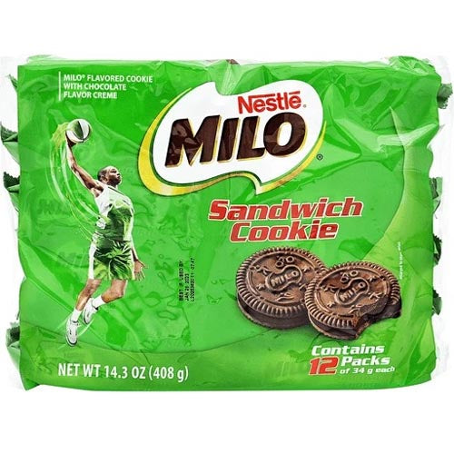 Nestle Milo – Sandwich Keks – Schokoladengeschmack Creme gefüllt – 12 Packung – 408 G