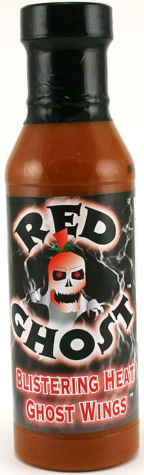 Rote Ghost Blistering Hitze Flügel Sauce mit Ghost Peppers, 12oz