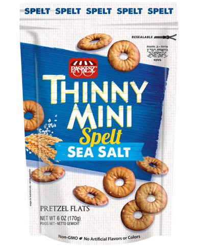 Paskesz Mini Dinkel Brezeln, Meersalz, 6 oz