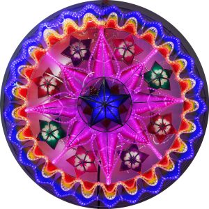 Philippines Christmas Capiz Parol Lantern Star (Tala) blau/rot/violett/weiß- Größe 24