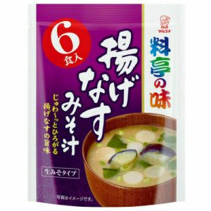 Marukome, Instant Miso Suppe, ryotei no aji, gebratene Auberginen, 6 Portionen