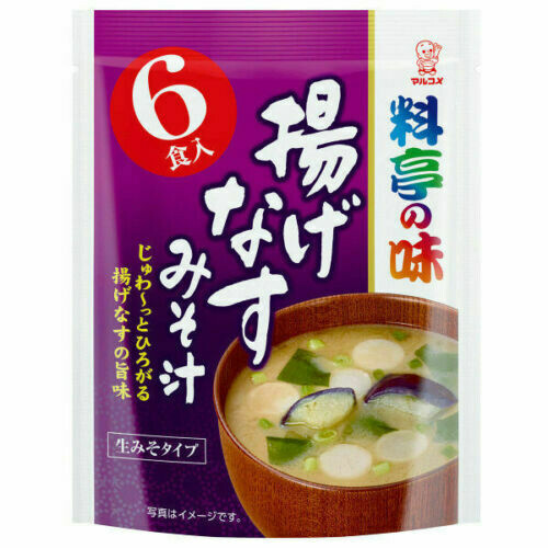 Marukome, Instant Miso Suppe, Ryotei no Aji, gebratene Aubergine, 6 Portionen