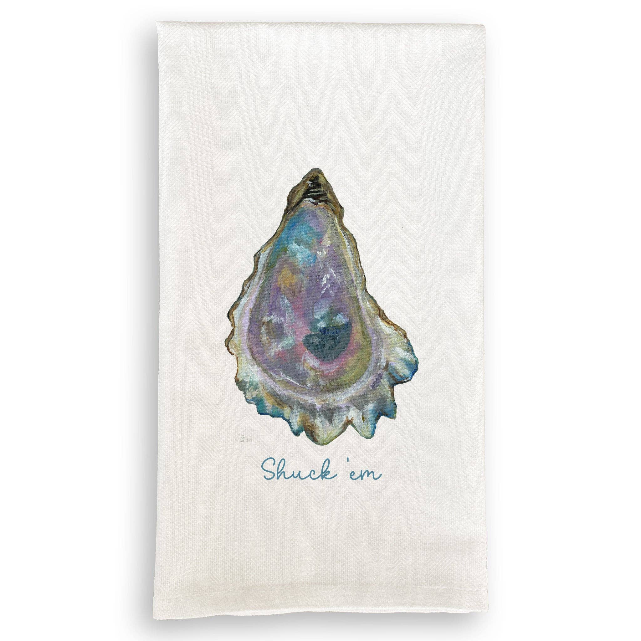 Französische Graffiti – Violett Oyster mit Shuck 'em: Geschirrtuch