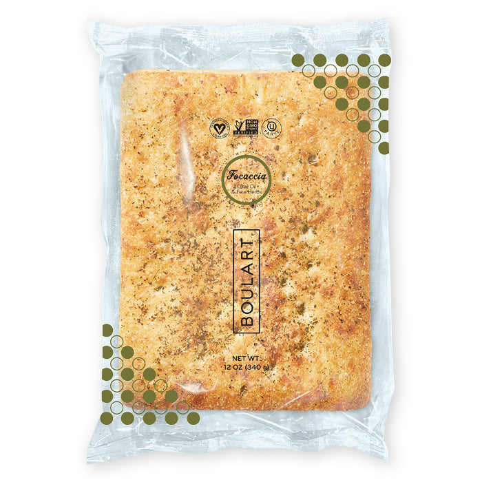 Boulart – Focaccia Olivenöl Herb Individual, 12 oz – Packung mit 20 Stück
