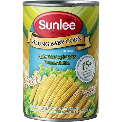 Sunlee – Junger Baby-Mais in Brine – 15 OZ