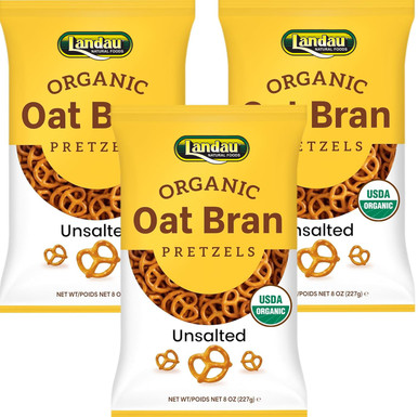 Landau Bio Haferkleie Brezeln ungesalzen, 8 oz (Packung mit 3)