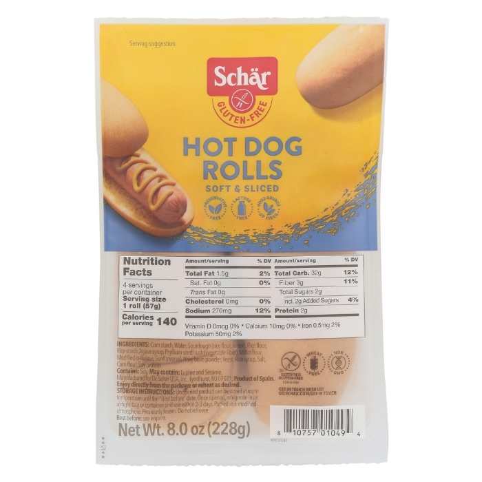 Schar – Glutenfreie Hot Dog Rolls, 8oz
