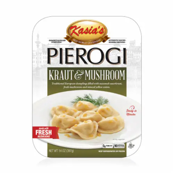 Kasias – Pierogi Kraut Pilz 14 Oz – Packung mit 6