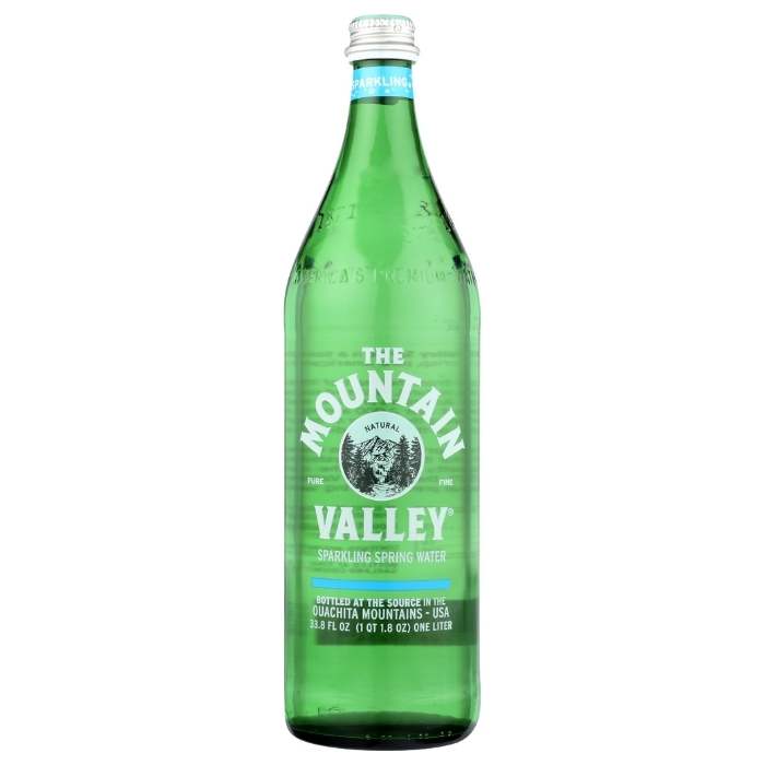 Das Mountain Valley – funkelndes Quellwasser in Glas, 33.8 fl oz
