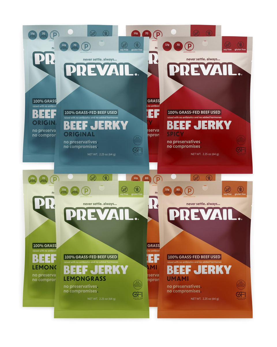 Prevail Jerky Sortiment Packung – 8 Beutel x 2,25 oz