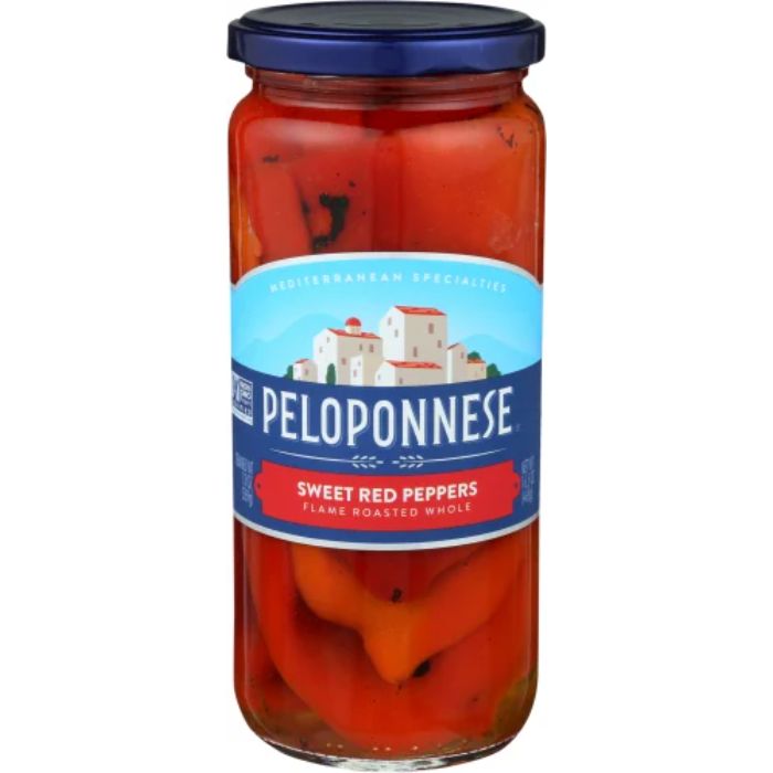 Peloponnes Geröstete süße Florina Peppers 16.5 Oz – Packung mit 6