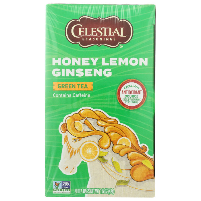 Celestial Seasonings Grüner Tee Honig Zitrone Ginseng, 20 Beutel – Packung o