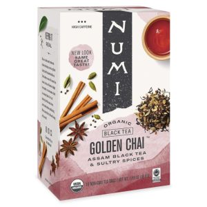 Numi Bio-Tee – goldene Chai, 18 Beutel Packung mit 6