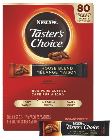 Nescafe Taster's Choice Instant House Blend Kaffeepackungen, leicht geröstet, 1,7 g Singles 80 Stück