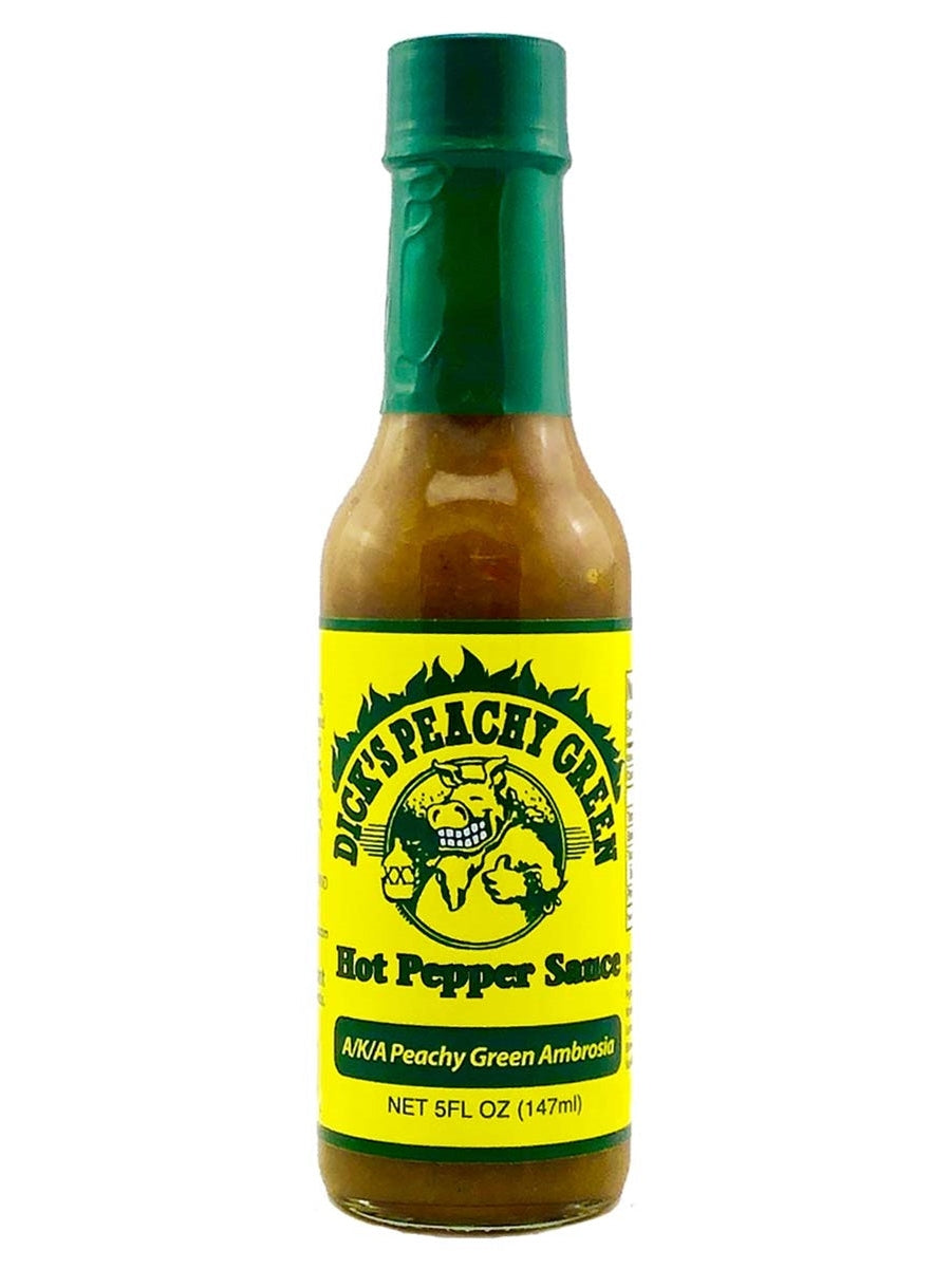 Chilisauce Dick's Peachy Grün Ambrosia Pfeffer 5 oz Hitze 6