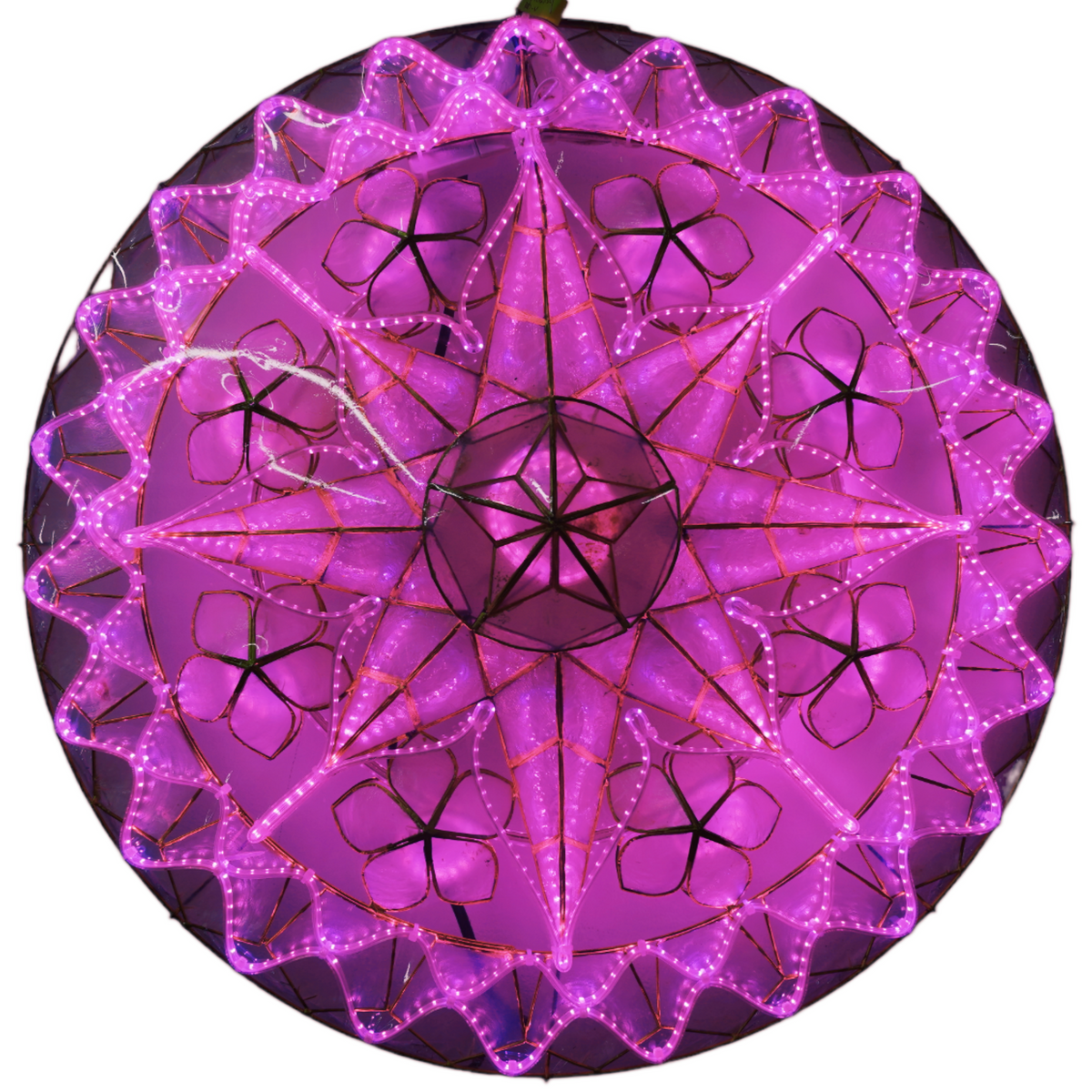 Philippinen Weihnachten Capiz Parol Laterne Stern (Tala) – Violett ONLY LED Show – Größe 24