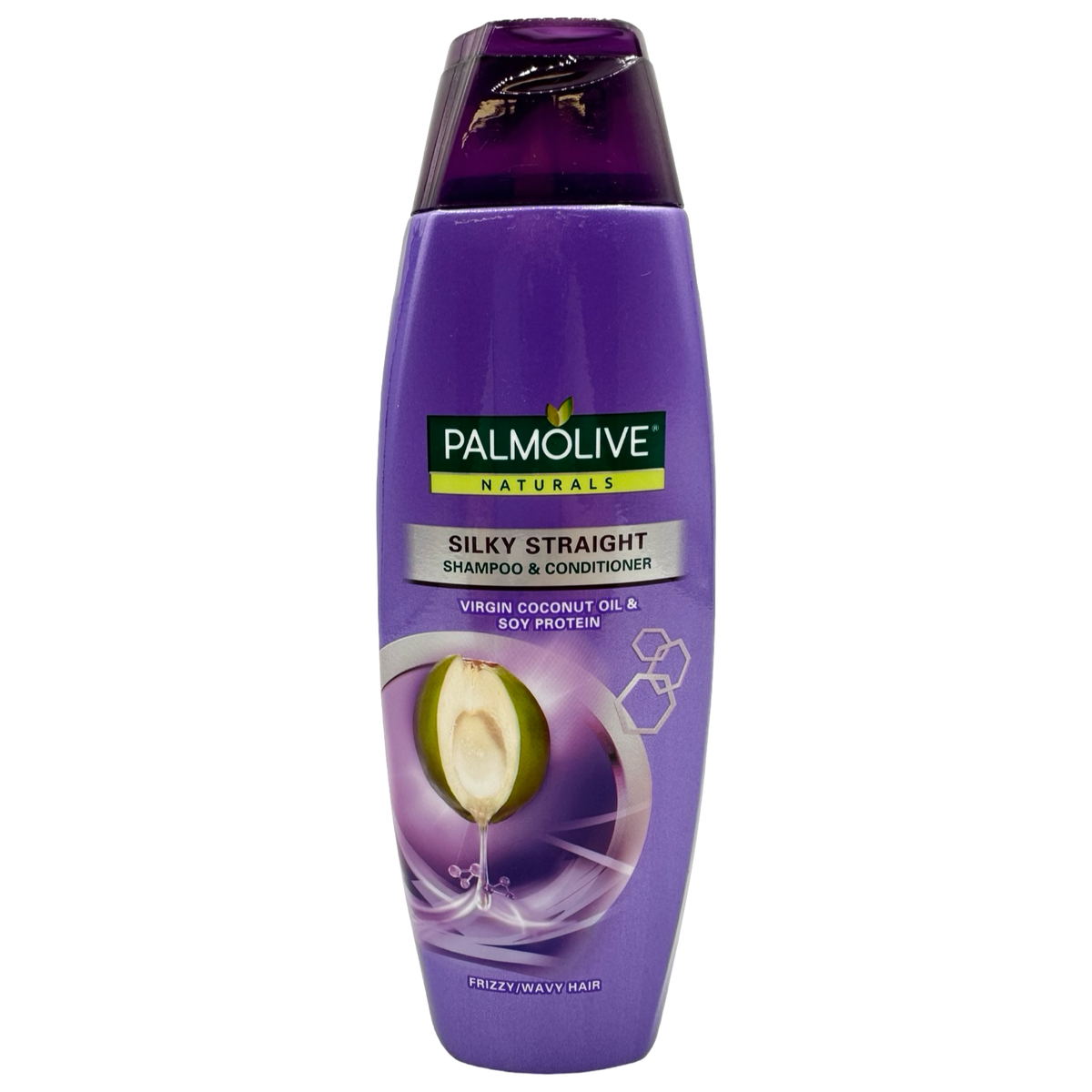 Palmolive Naturals Shampoo und Conditioner – Silky Straight – Virgin Kokosöl und Sojaprotein – 180 ML (Violett)