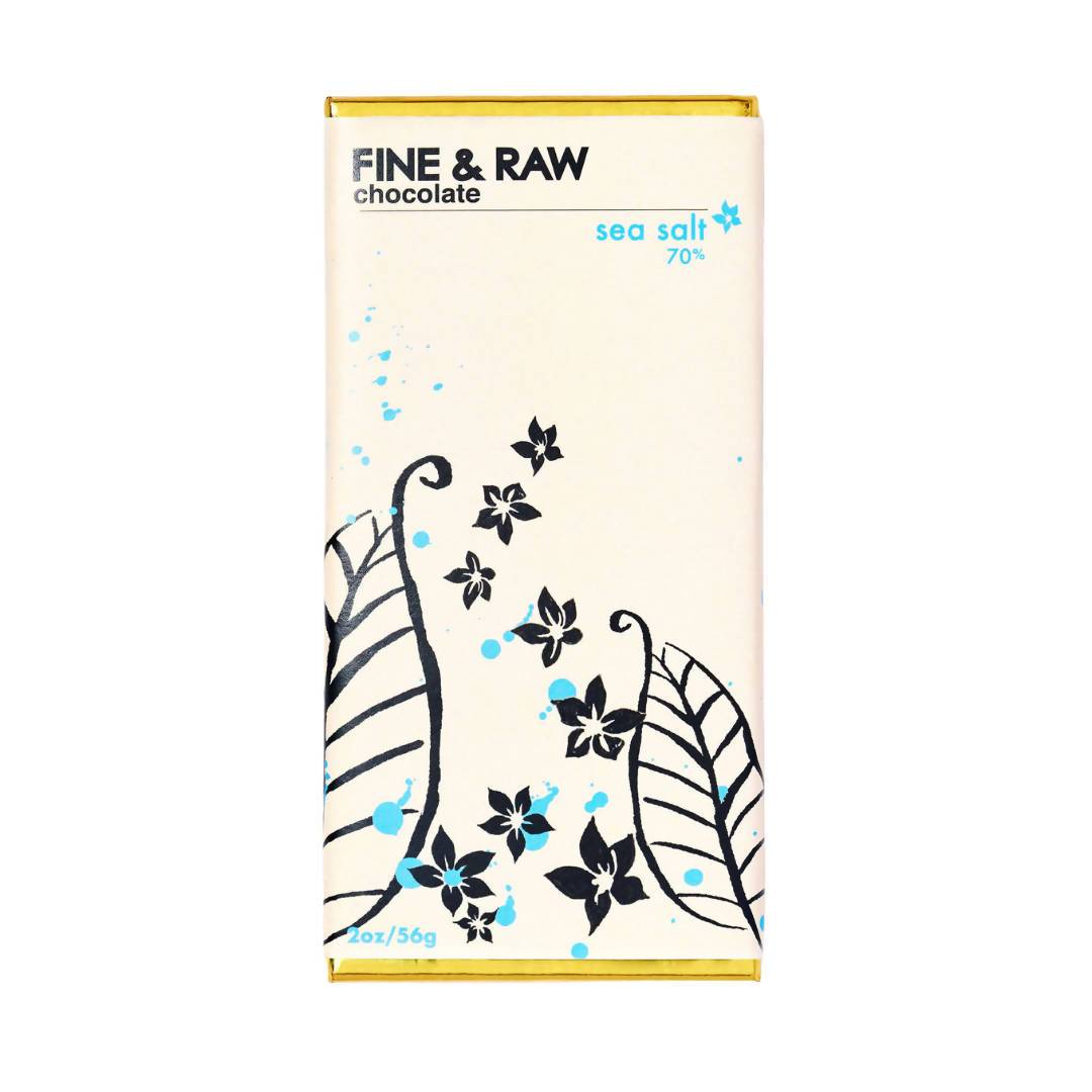 Feine und rohe dunkle Schokolade mit Meersalz, (70% Kakao / Kakao), Bio - 10 Bars x 2oz Fall