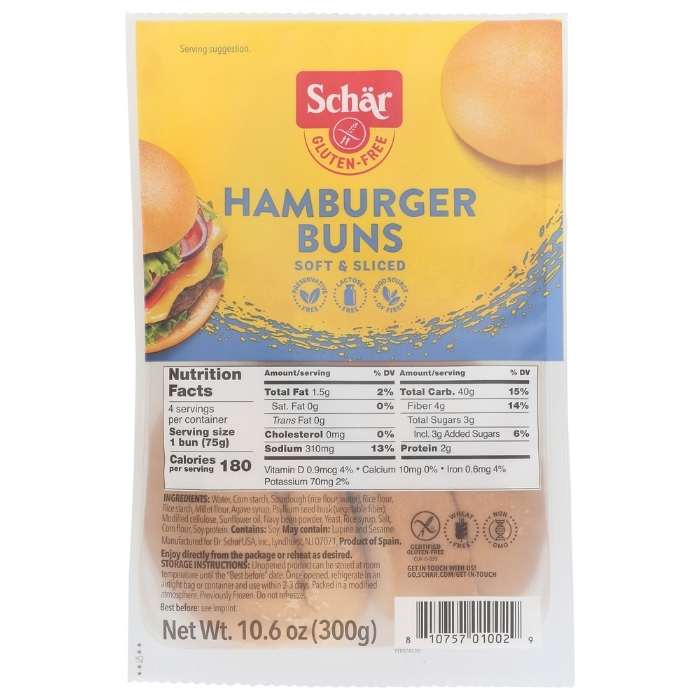 Schar – Glutenfreie Hamburger Brötchen, 10,6 oz