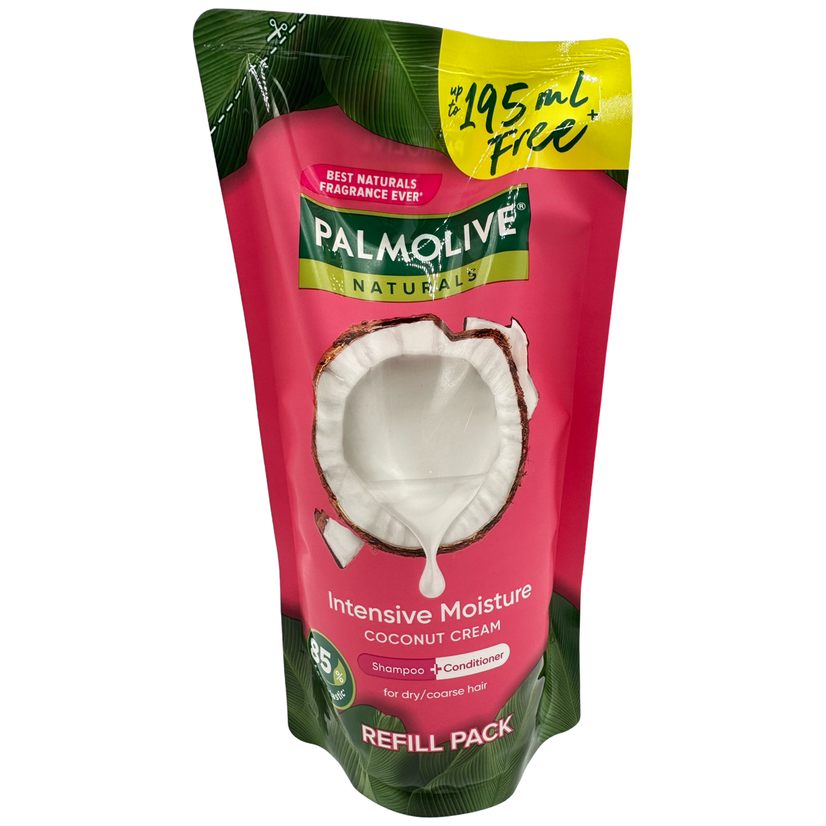 Palmolive Naturals Shampoo + Conditioner – Intensive Feuchtigkeits-Kokoscreme – REFILL Packung – 600ml