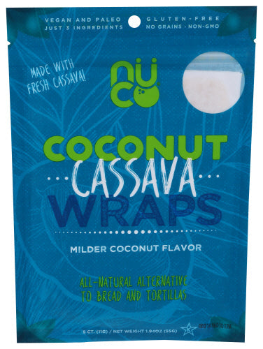 Nuco – Wraps Kokosnuss Cassava 1.94 OZ – Packung mit 12 Stück