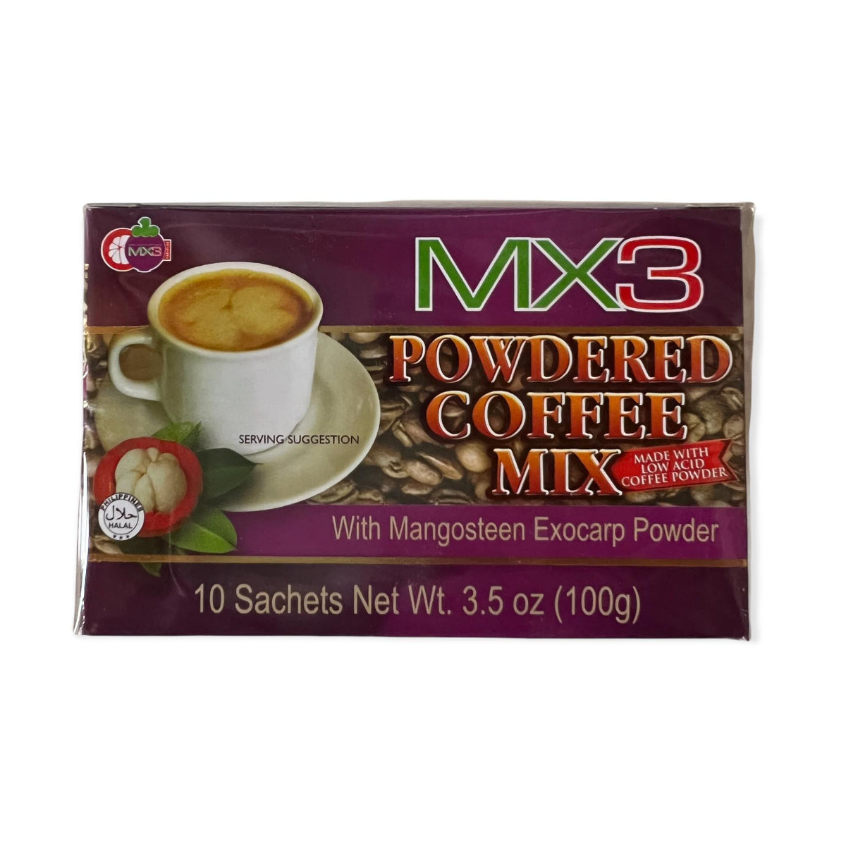 MX3 Pulverisierter Kaffee-Mischung mit Mangostan-Exokarp-Pulver – 10 Beutel