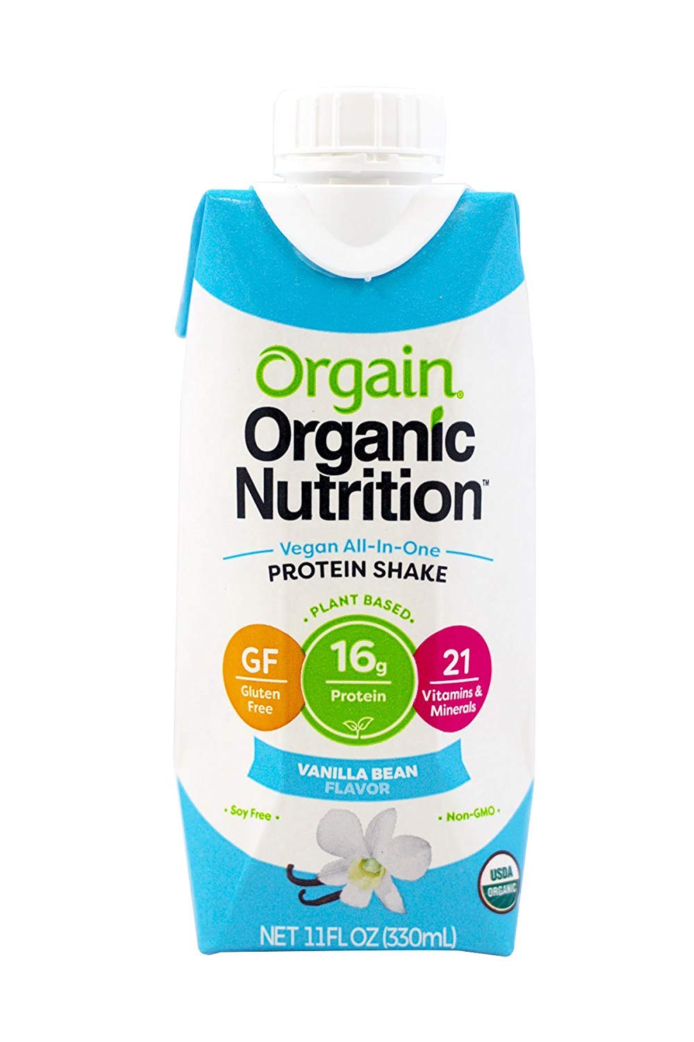 Orgain Bio Protein Shakes – Vanillebohne – 11 Fl oz. – Packung mit 12 Stück