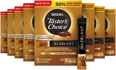 Nescafe Taster's Choice Instant Haselnuss Kaffee, 16 Stück (Packung mit 12 Stück)