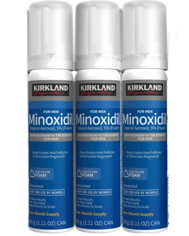 Kirkland Haar Nachwachsen Behandlung für Herren 5% Schaum, 3 Stück, 3 Monate Versorgung