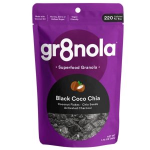 Schwarze Coco Chia Granola Packungen – 60 x 1,75 oz