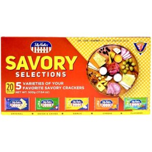 M.Y. San – Skyflakes – herzhaft Selection – 5 Varieties – Original, Zwiebel & Chives, Knoblauch, Käse, Leinsamen – 20 Packungen – 500 g