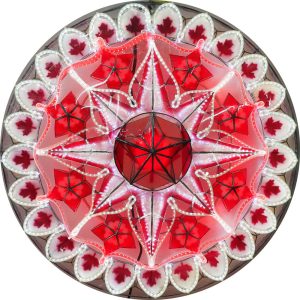 Philippines Christmas Capiz Parol Lantern Star Canada Design (Tala) rot / weiß led zeigen – Größe 24