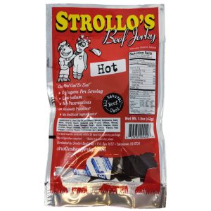 Strollo's Hot Rindfleisch Jerky - 1,5 Unzen